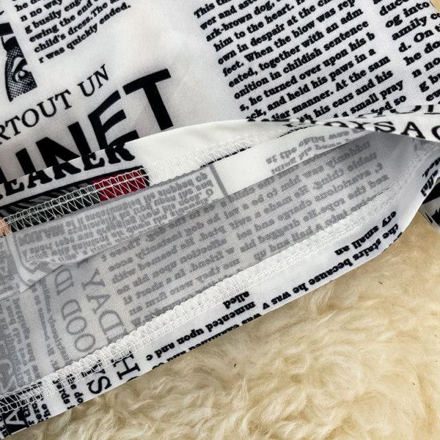 News Printed Dress - Label Frenesi Fashion