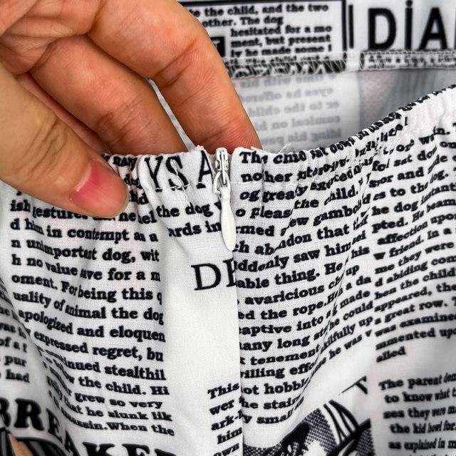 News Printed Dress - Label Frenesi Fashion