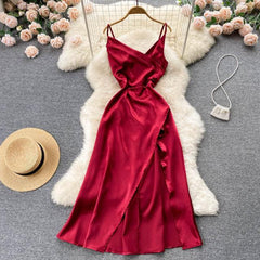 Noreen Satin Slip Dress - Label Frenesi Fashion