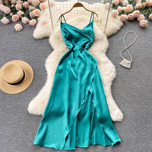 Noreen Satin Slip Dress - Label Frenesi Fashion