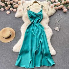 Noreen Satin Slip Dress - Label Frenesi Fashion