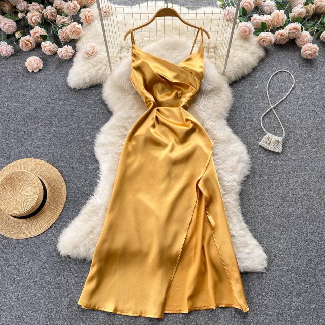 Noreen Satin Slip Dress - Label Frenesi Fashion