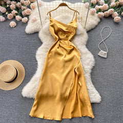 Noreen Satin Slip Dress - Label Frenesi Fashion