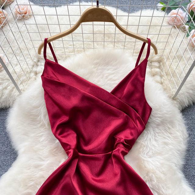 Noreen Satin Slip Dress - Label Frenesi Fashion