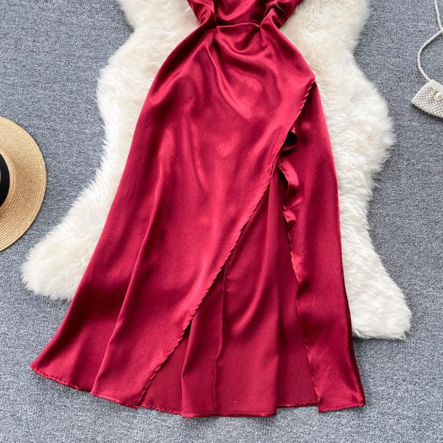 Noreen Satin Slip Dress - Label Frenesi Fashion