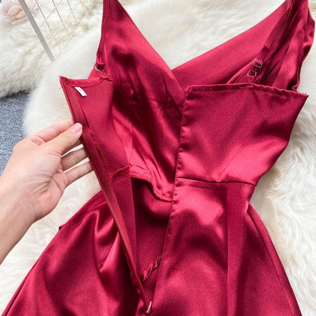 Noreen Satin Slip Dress - Label Frenesi Fashion