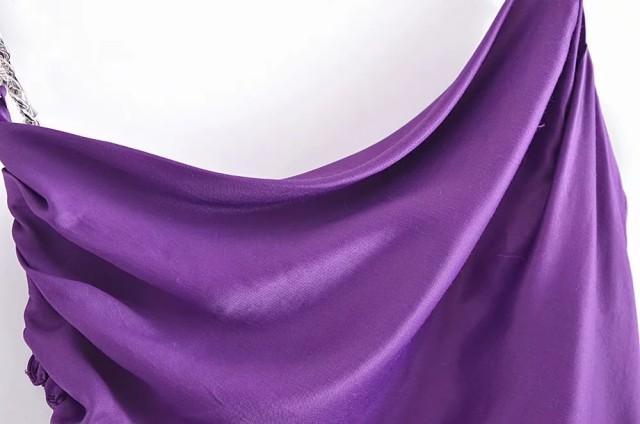 Peony Purple Satin Dress - Label Frenesi Fashion