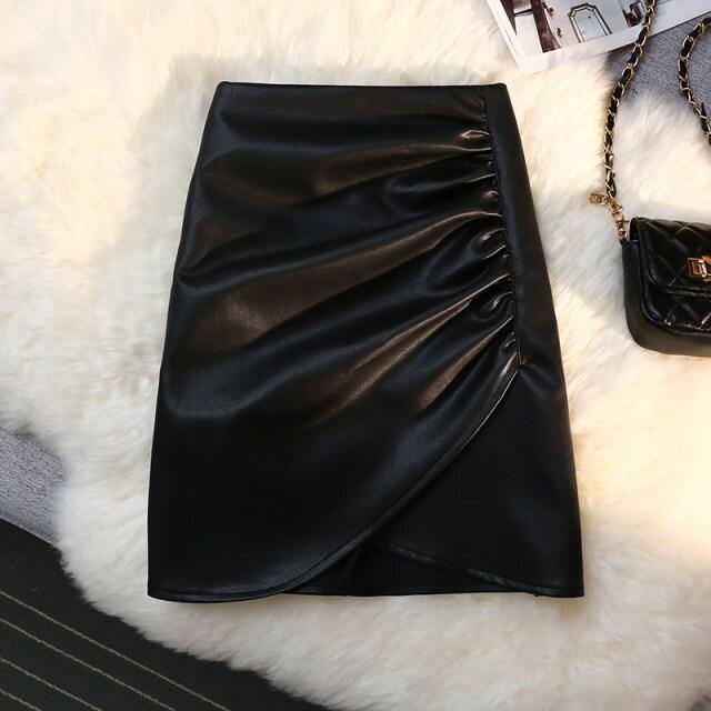 Plush Leather Skirt - Label Frenesi Fashion