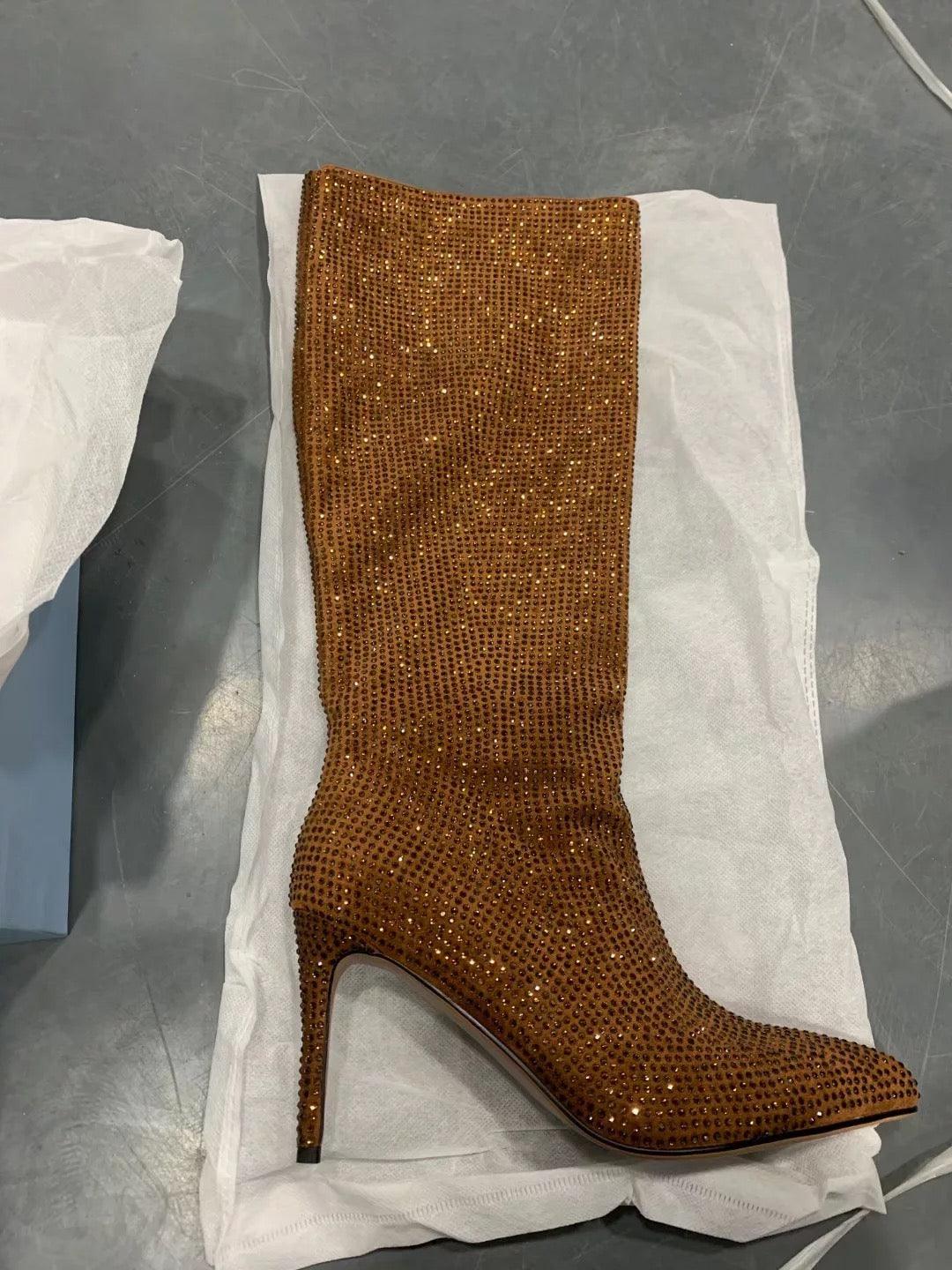 Rhinestone Bling Boots - Label Frenesi Fashion