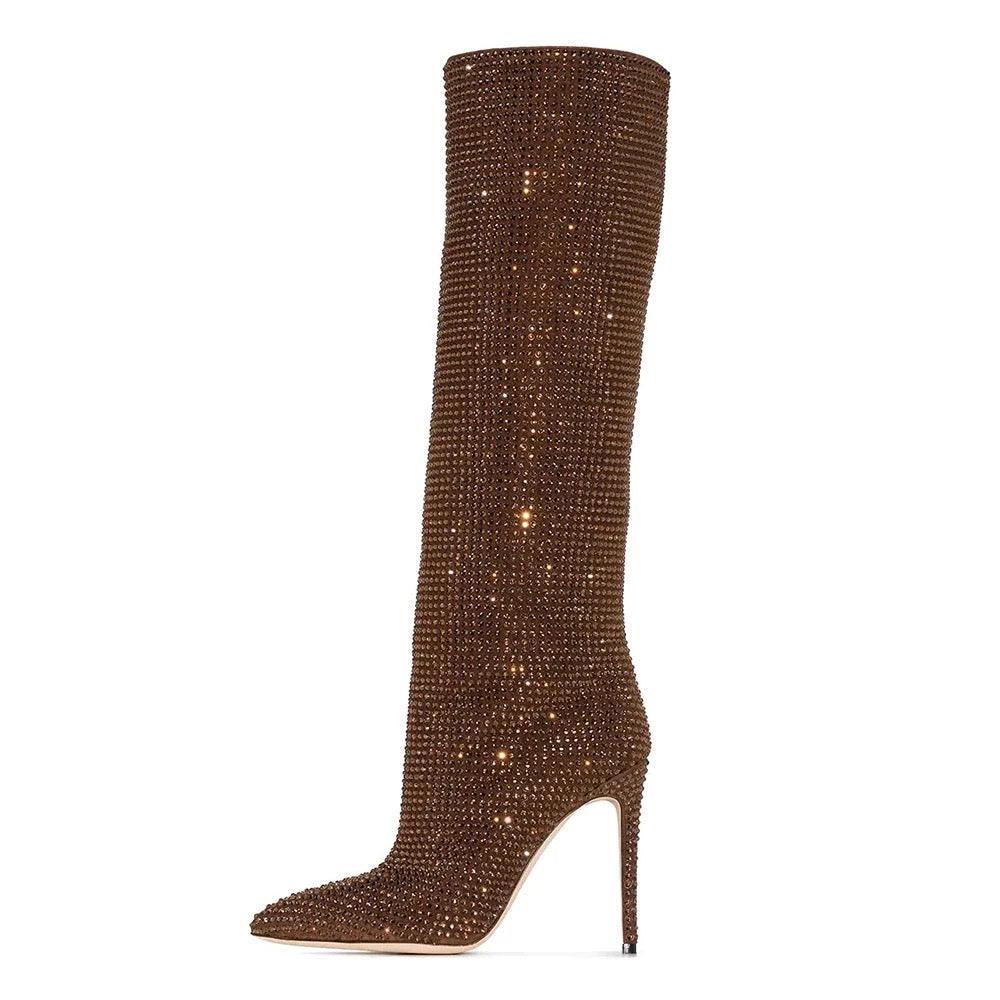 Rhinestone Bling Boots - Label Frenesi Fashion