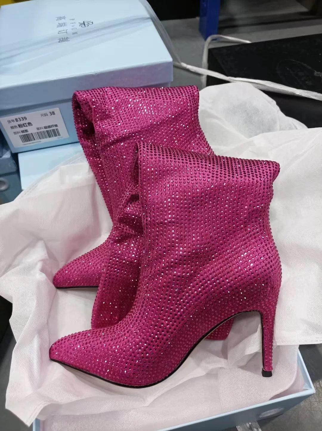 Rhinestone Bling Boots - Label Frenesi Fashion