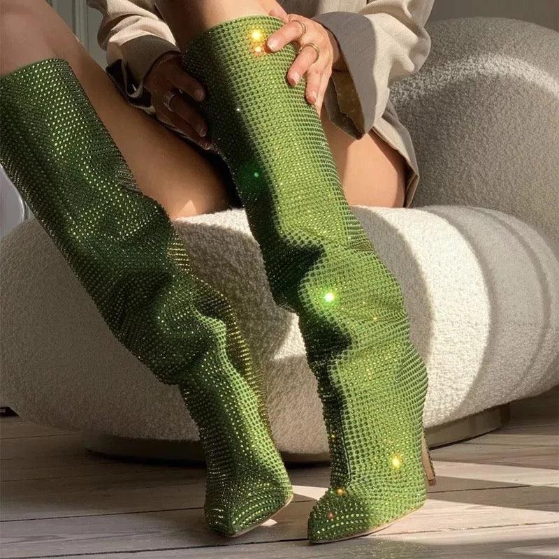 Rhinestone Bling Boots - Label Frenesi Fashion