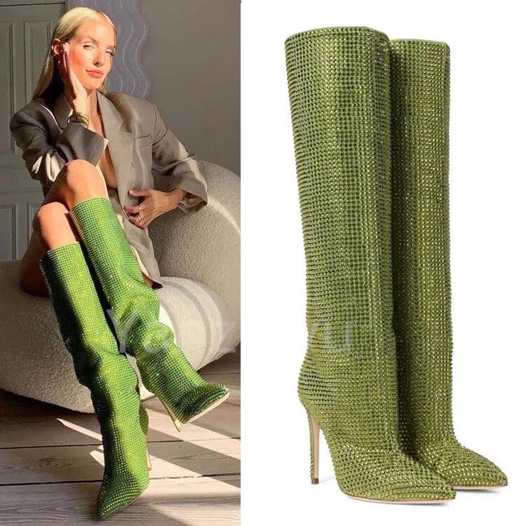 Rhinestone Bling Boots - Label Frenesi Fashion
