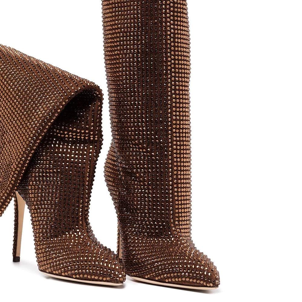 Rhinestone Bling Boots - Label Frenesi Fashion