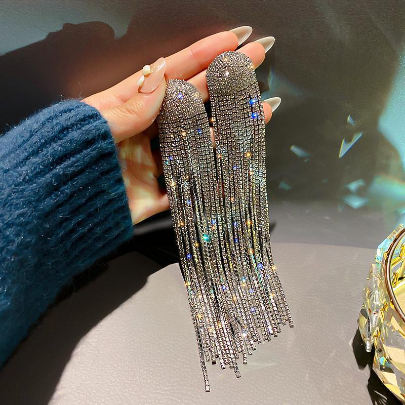 Rhinestone Drop Earrings - Label Frenesi Fashion