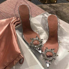 Rhinestone Transparent Brooch Heels Label Frenesi Fashion