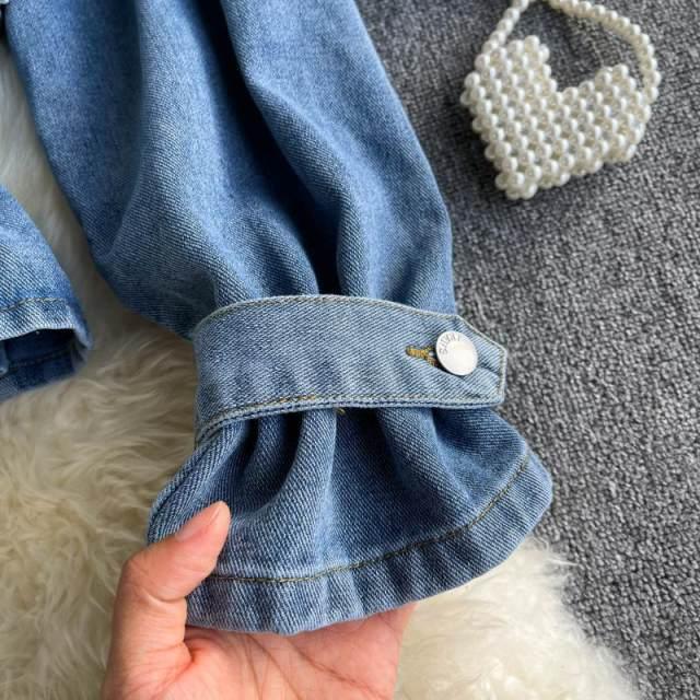 Rivet Denim Coat - Label Frenesi Fashion