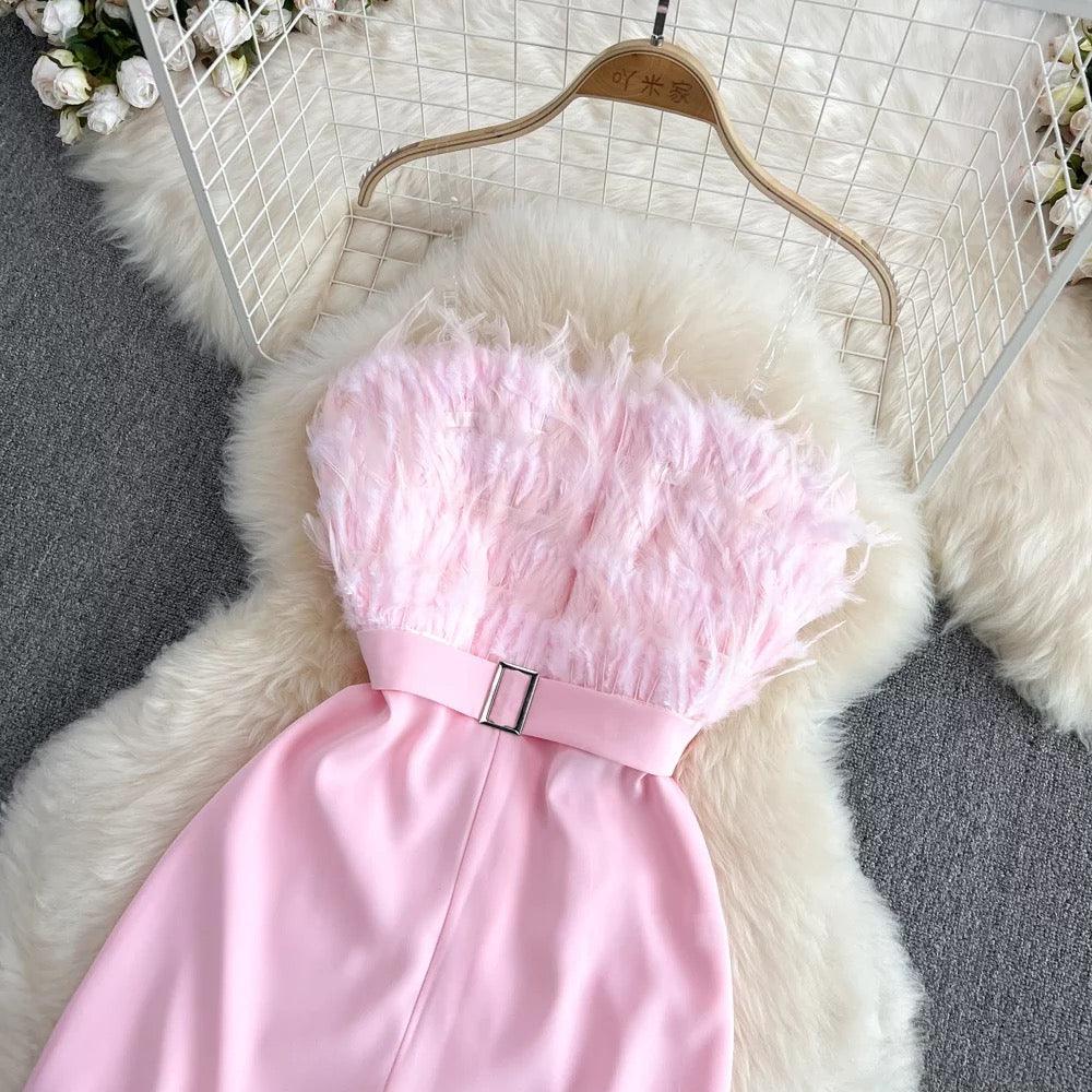 Rosy Feather Jumpsuit - Label Frenesi Fashion