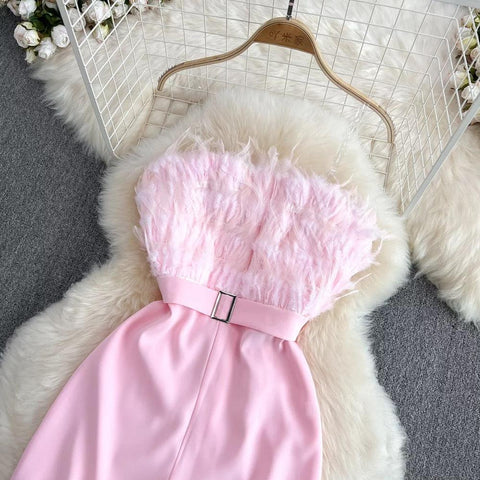 Rosy Feather Jumpsuit - Label Frenesi Fashion