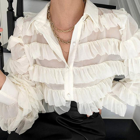 Santoni Ruffled Shirt - Label Frenesi Fashion