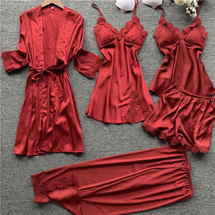 Satin Lace Nightsuit Set - Label Frenesi Fashion