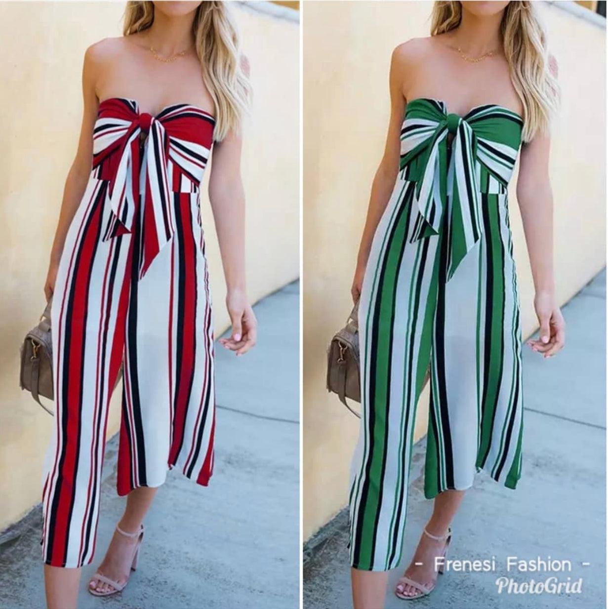 Striped Jumpsuit - Label Frenesi Fashion