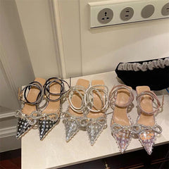 Transparent Embellished Princess Heels - Label Frenesi Fashion