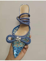 Transparent Embellished Princess Heels - Label Frenesi Fashion