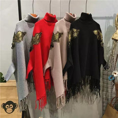 Turtleneck Eagle Cape - Label Frenesi Fashion