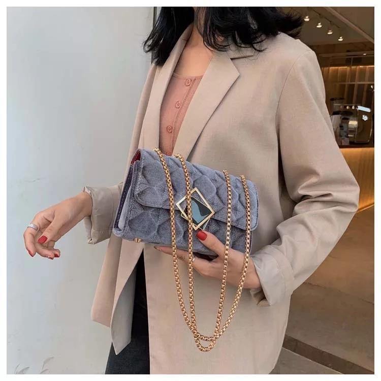Velour Chained Bag - Label Frenesi Fashion