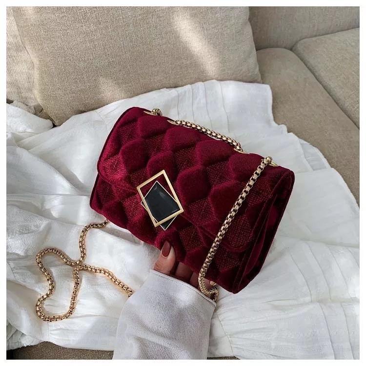 Velour Chained Bag - Label Frenesi Fashion