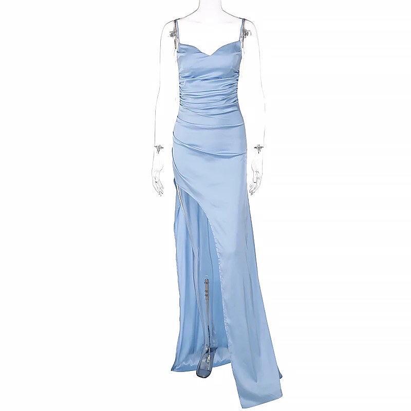 Zenia Satin Maxi Dress - Label Frenesi Fashion